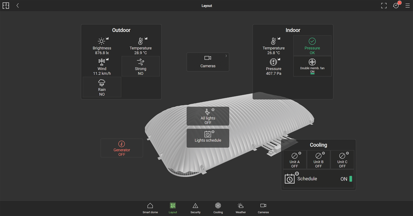 Smart dome UI