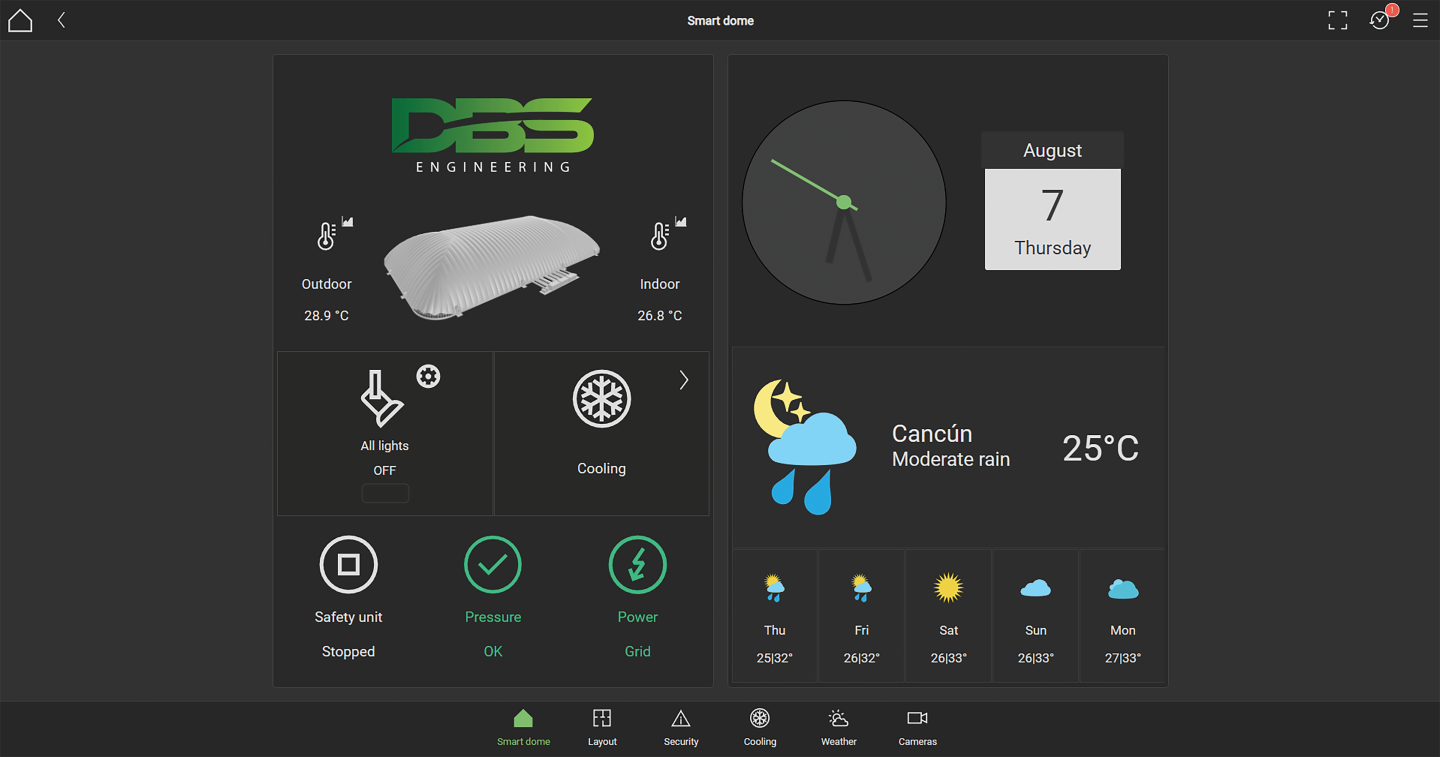 Smart dome UI