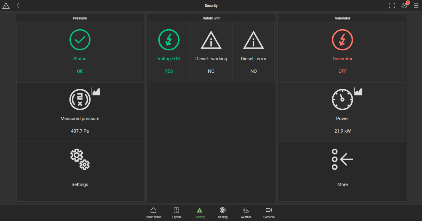 Smart dome UI